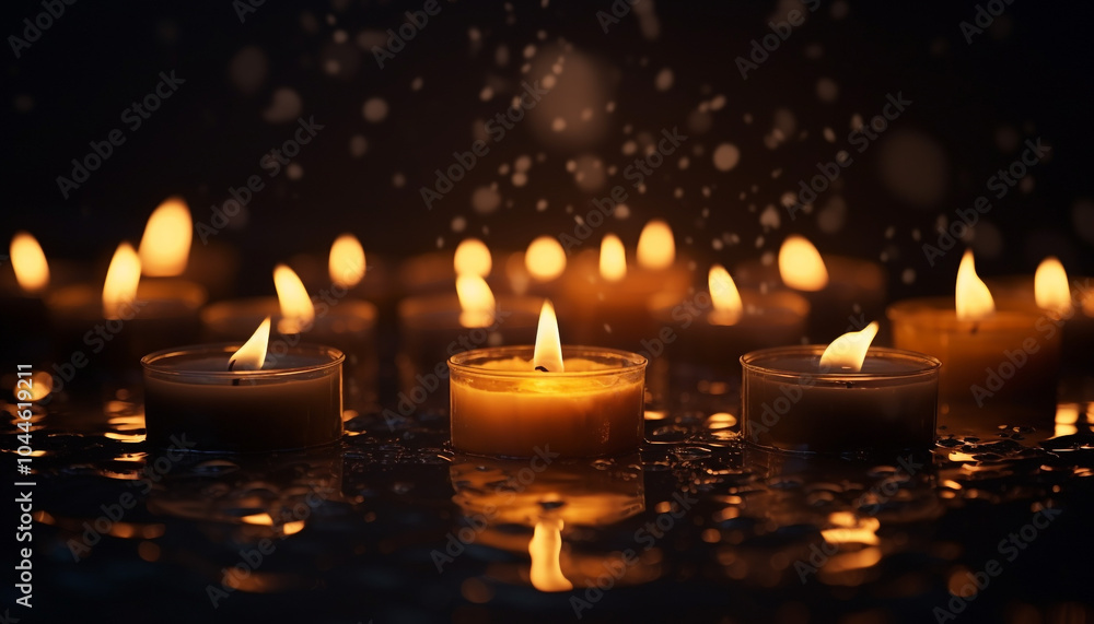 Candles flame close up on a dark background Candles flame close up on a dark background