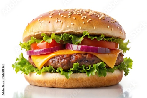 Silhouette of a fresh burger isolated on white background