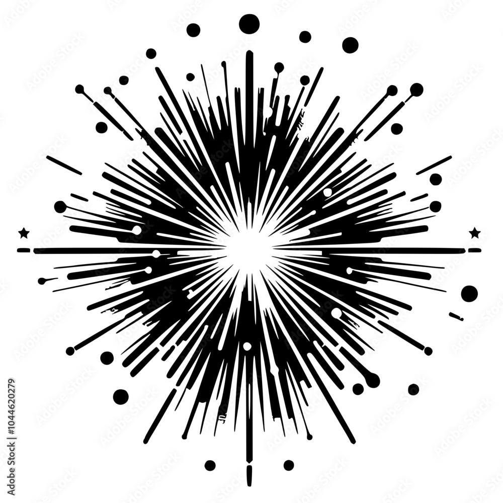 Fototapeta premium Silhouette of firecracker explosion