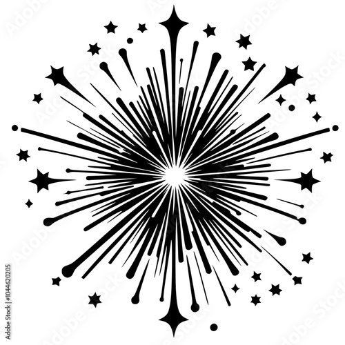 Silhouette of firecracker explosion