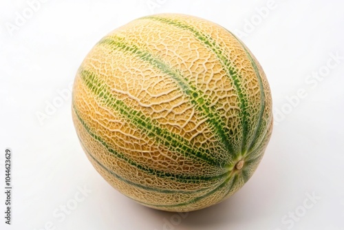 Sweet and juicy cantaloupe melon isolated on white background