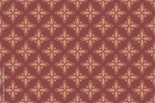 Classic Batik Seamless Pattern With Traditional Flowers