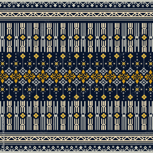 blue and yellow fabric pattern