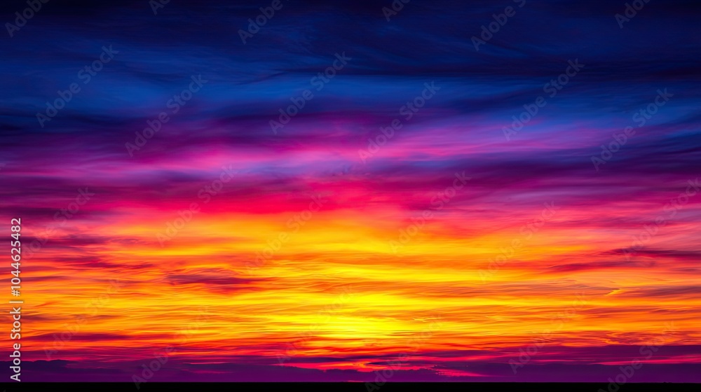A vibrant sunset with hues of purple, pink, orange, and yellow, blending beautifully in a dramatic sky over the horizon. A vibrant sunset with hues of purple, pink, orange, and yellow, blending beautifully in a dramatic sky over the horizon.