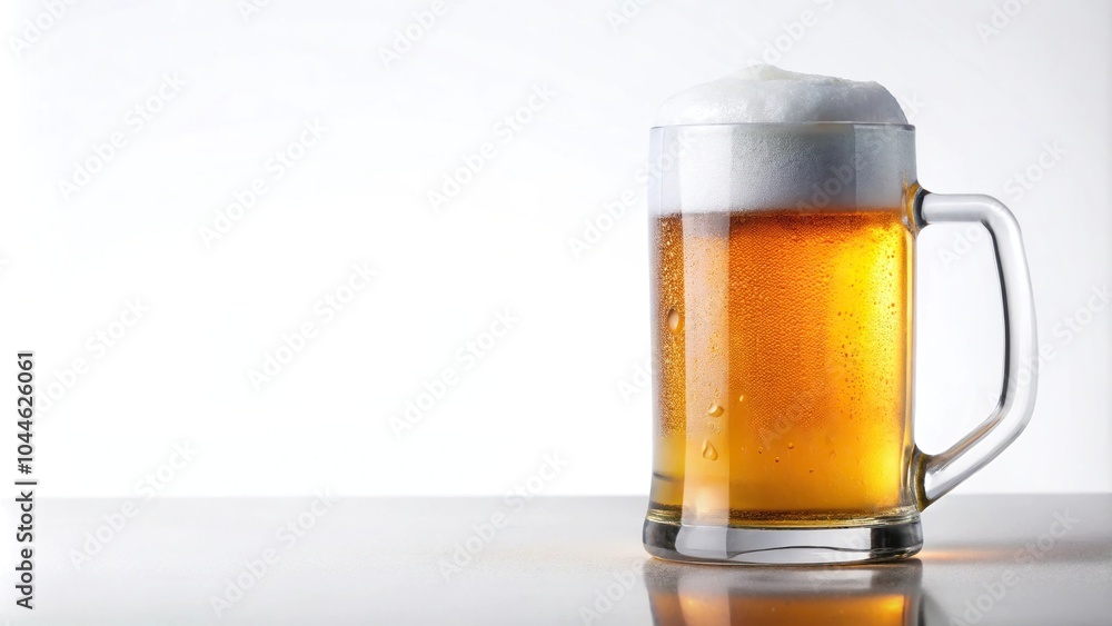 Silhouette of a mug of beer with foam on a white background Silhouette of a mug of beer with foam on a white background