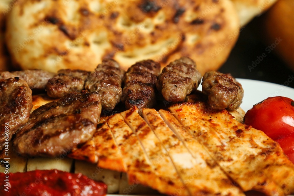 Grilled Meat and Bread Platter Grilled Meat and Bread Platter