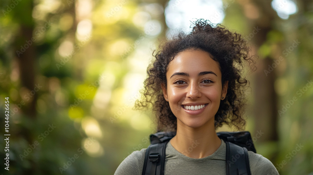 Celebrate National Hiking Day with a joyful hiker exploring lush trails in nature Celebrate National Hiking Day with a joyful hiker exploring lush trails in nature