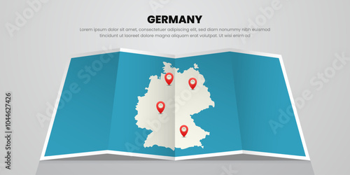germany map travel with pin tag location design Illustration