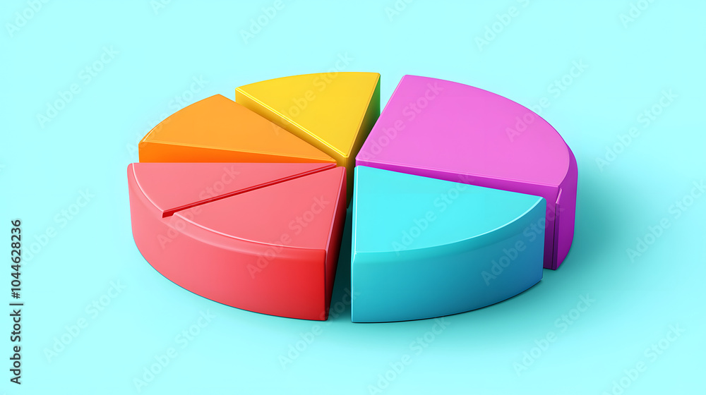 Obraz premium Colorful Pie Chart for Revenue Forecast