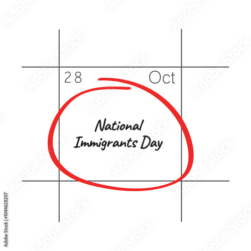 National Immigrants Day, October - calendar date.