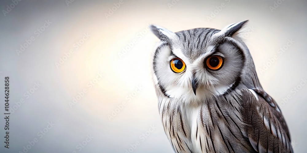 Obraz premium Silhouette of a rare Japanese owl species with a white face