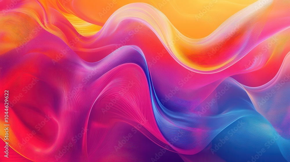 Fototapeta premium curves in bright colors like pink, orange, and blue, providing a dynamic and energetic feel for creative presentations