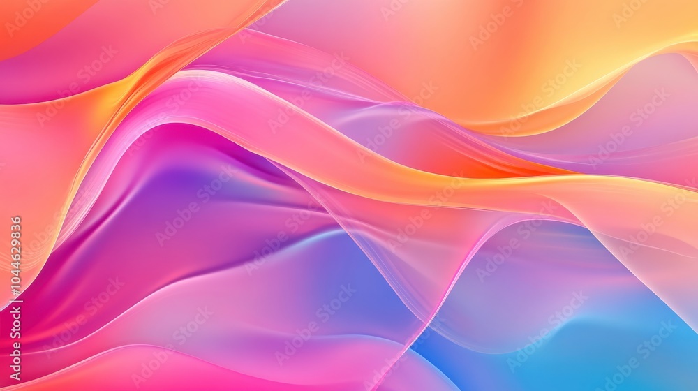 Fototapeta premium curves in bright colors like pink, orange, and blue, providing a dynamic and energetic feel for creative presentations
