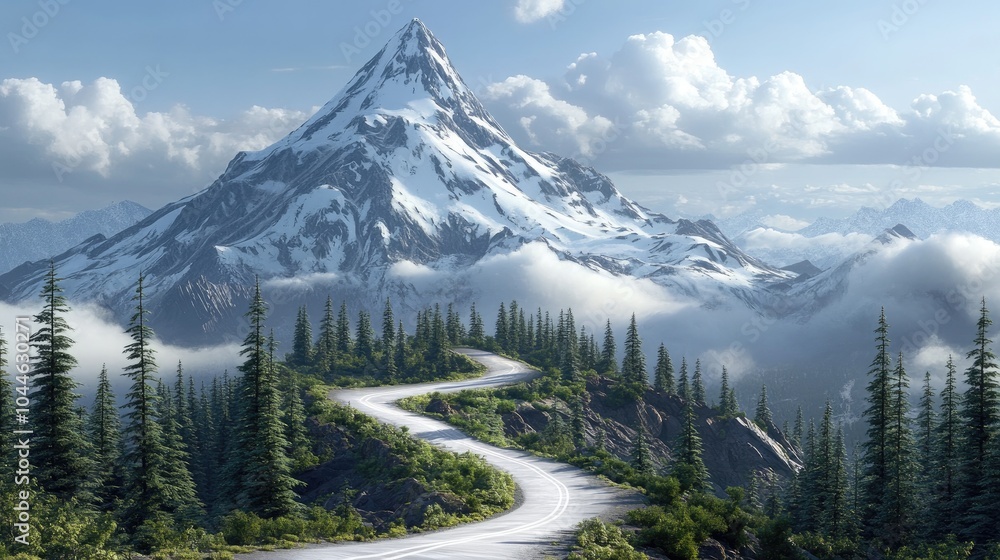 Obraz premium Majestic Mountain Landscape with Winding Road