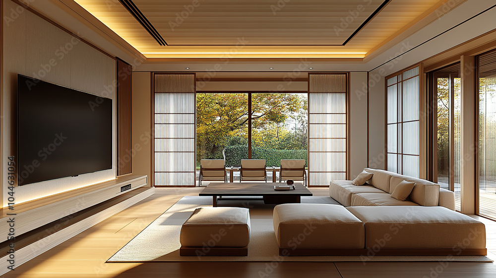 Modern building living room Modern building living room