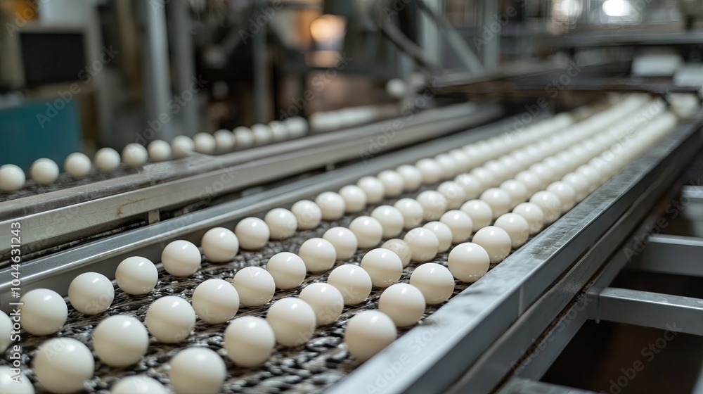 Production of balls in a factory Production of balls in a factory