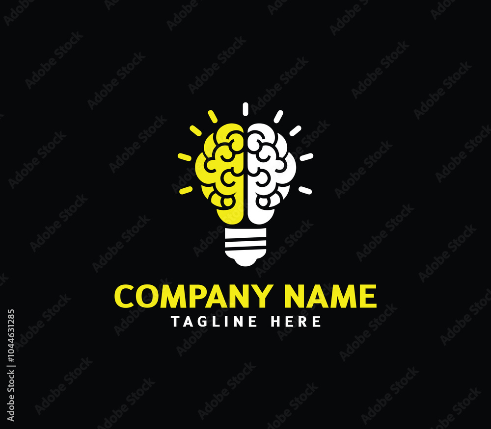 Brain bulb logo design. Modern brain bulb logo, Intelligence Logo, Creative idea logo design. Vector Brain bulb logo design. Modern brain bulb logo, Intelligence Logo, Creative idea logo design. Vector