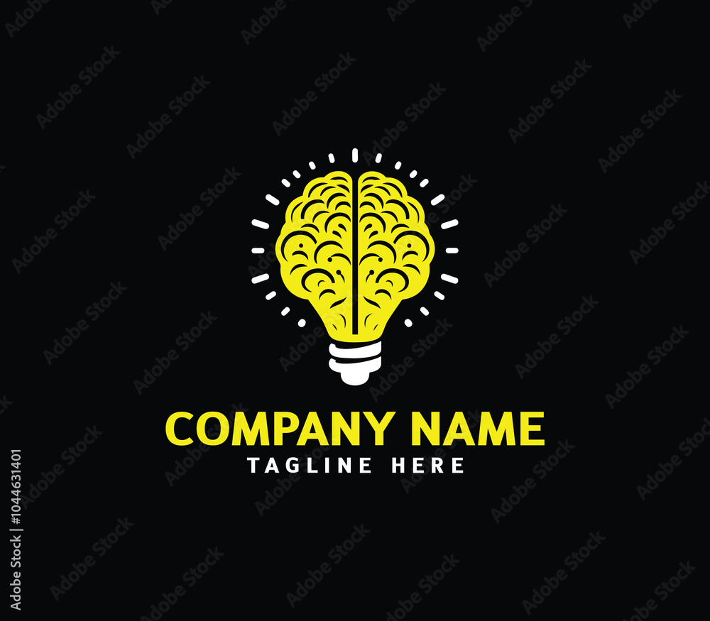 Brain bulb logo design. Modern brain bulb logo, Intelligence Logo, Creative idea logo design. Vector Brain bulb logo design. Modern brain bulb logo, Intelligence Logo, Creative idea logo design. Vector