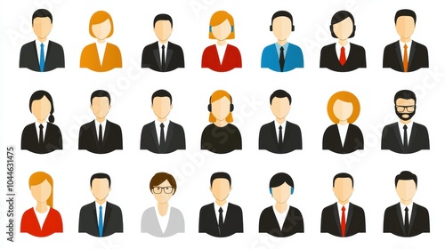 Diverse Business Team Avatars and Profiles for Corporate Identity and Branding