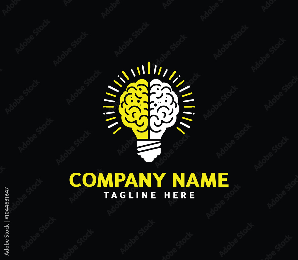 Brain bulb logo design. Modern brain bulb logo, Intelligence Logo, Creative idea logo design. Vector Brain bulb logo design. Modern brain bulb logo, Intelligence Logo, Creative idea logo design. Vector