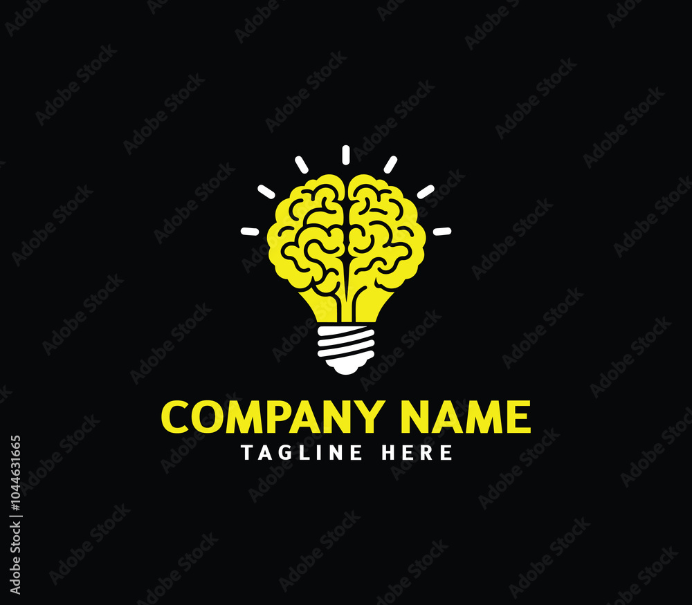 Brain bulb logo design. Modern brain bulb logo, Intelligence Logo, Creative idea logo design. Vector Brain bulb logo design. Modern brain bulb logo, Intelligence Logo, Creative idea logo design. Vector
