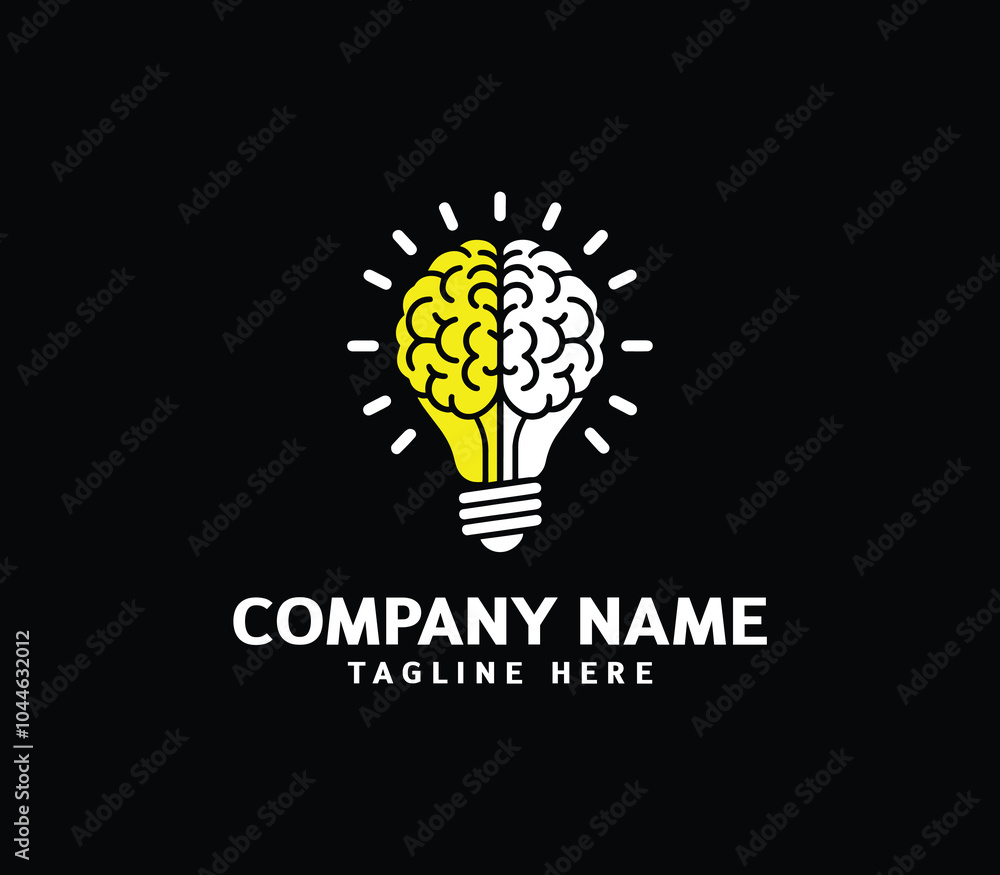 Brain bulb logo design. Modern brain bulb logo, Intelligence Logo, Creative idea logo design. Vector Brain bulb logo design. Modern brain bulb logo, Intelligence Logo, Creative idea logo design. Vector