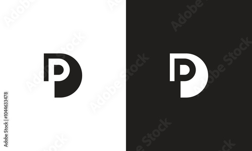 PD logo, monogram unique logo, black and white logo, premium elegant logo, letter PD Vector