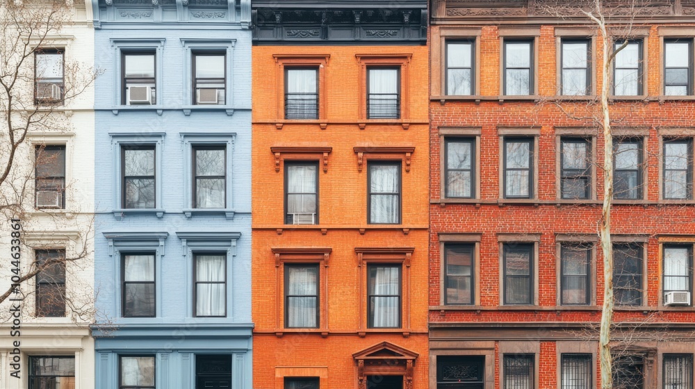 Obraz premium Vibrant Historic Buildings with Cozy Ambiance