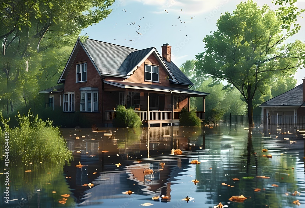 Obraz premium house flood