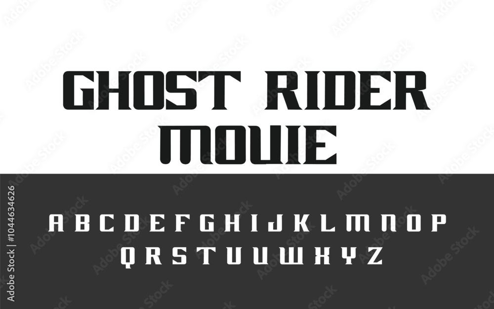 Obraz premium Alphabet Bold vector Font Uppercase For Fashion Branding Sport Film Movie poster Design illustration