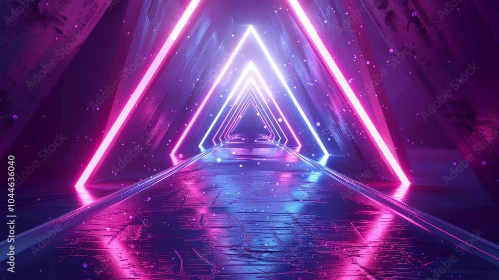 neon lights triangle tunnel abstract seamless looping overlay 4k virtual video animation background neon lights triangle tunnel abstract seamless looping overlay 4k virtual video animation background