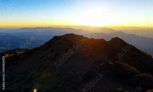 vibrant dawn time lapse over san gabriel mountains from rocky peak park photo