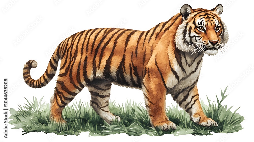 Fototapeta premium Majestic Tiger in Vibrant Orange and Black Stripes