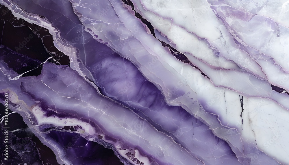 Obraz premium Dramatic Dark Purple Marble with Lavender Veins