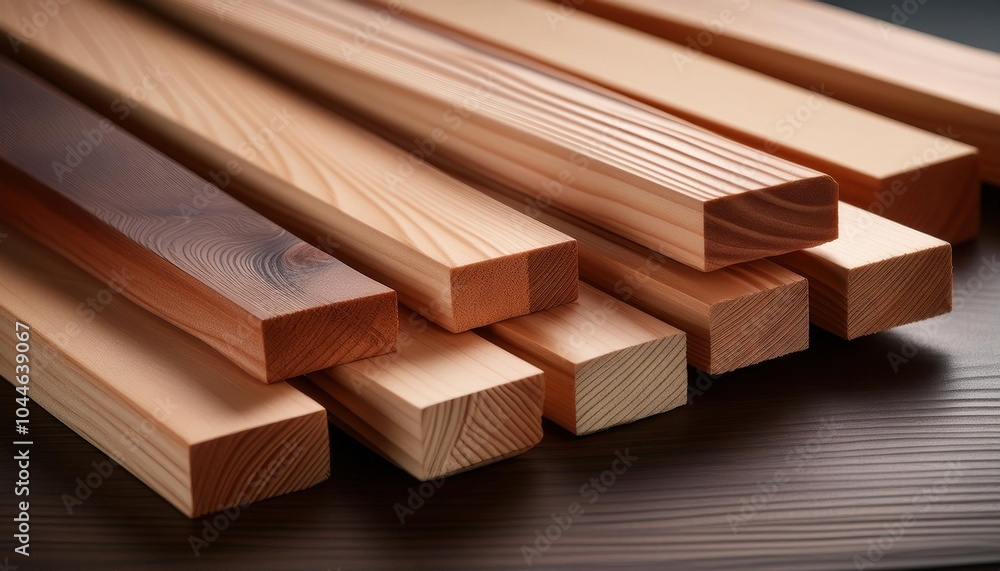 Wooden hinoki boards, lumber, industrial wood billets, timber planks Wooden hinoki boards, lumber, industrial wood billets, timber planks