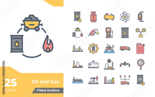 Oil and Gas Filled Color Icons