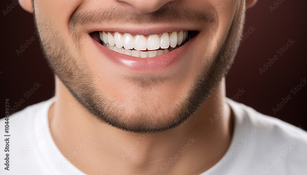 Man with perfect smile Teeth whitening dental care Man with perfect smile Teeth whitening dental care