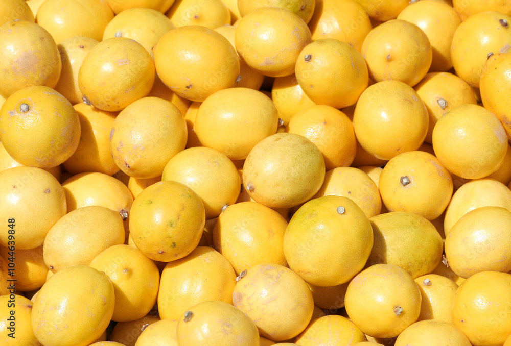 Pile of Yellow Lemon for Sale at Local Farmers Market in Adana, Turkey Pile of Yellow Lemon for Sale at Local Farmers Market in Adana, Turkey