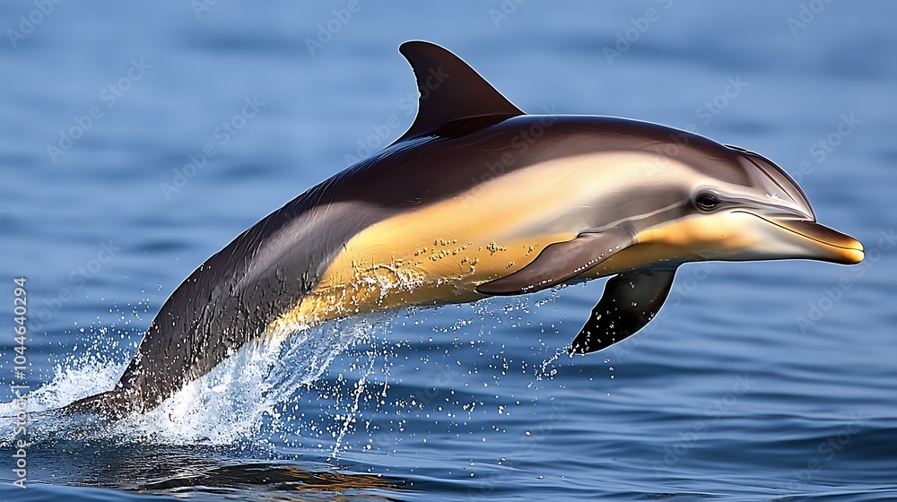 Obraz premium Serene Moment of Dolphin Leaping from Water