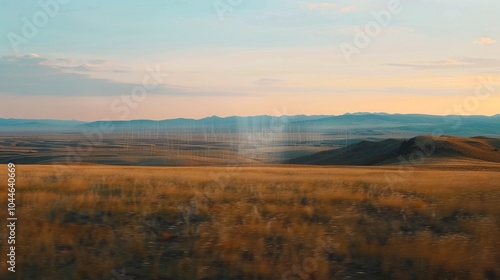 Sound waves radiating across a serene landscape, symbolizing the interconnectedness and harmony of natural and auditory elements.