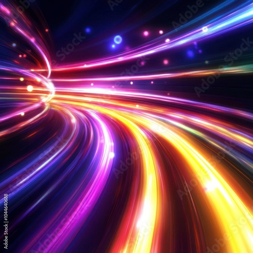 Abstract colorful light trail background with motion