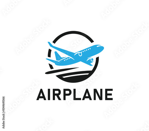 Airplane logo design. Simple travel logo. Flying plane logo template. Travel plane airline vector