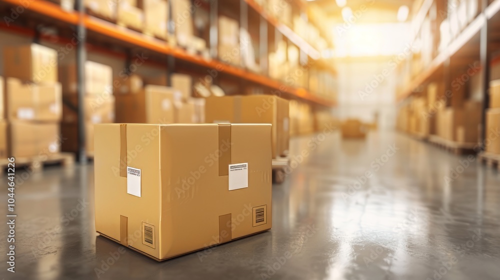 Warehouse overflowing with holiday packages during the peak logistics and distribution season Warehouse overflowing with holiday packages during the peak logistics and distribution season