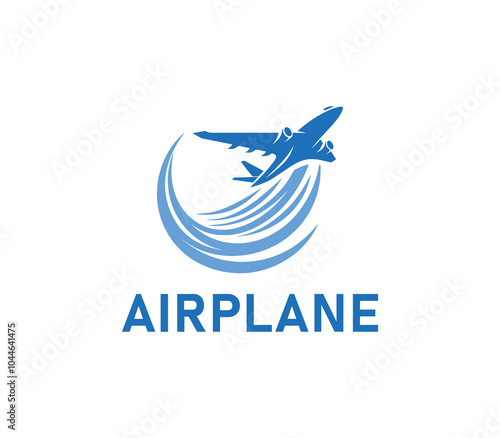 Airplane logo design. Simple travel logo. Flying plane logo template. Travel plane airline vector