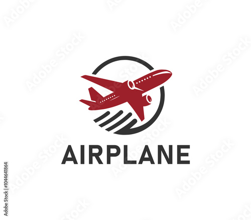 Airplane logo design. Simple travel logo. Flying plane logo template. Travel plane airline vector