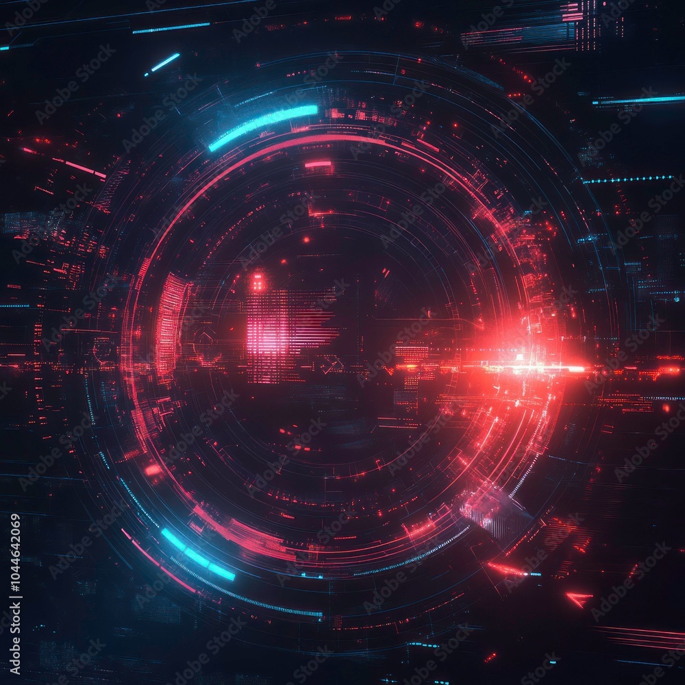 Obraz premium Abstract futuristic HUD background with digital elements