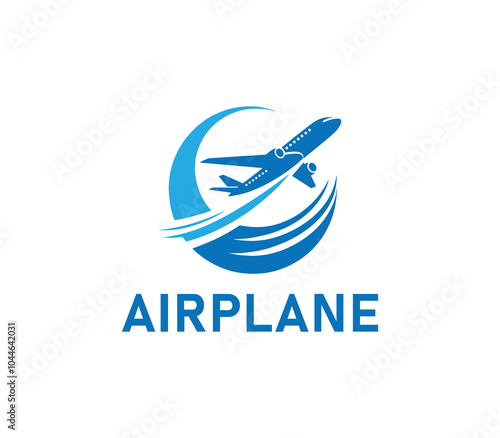 Airplane logo design. Simple travel logo. Flying plane logo template. Travel plane airline vector