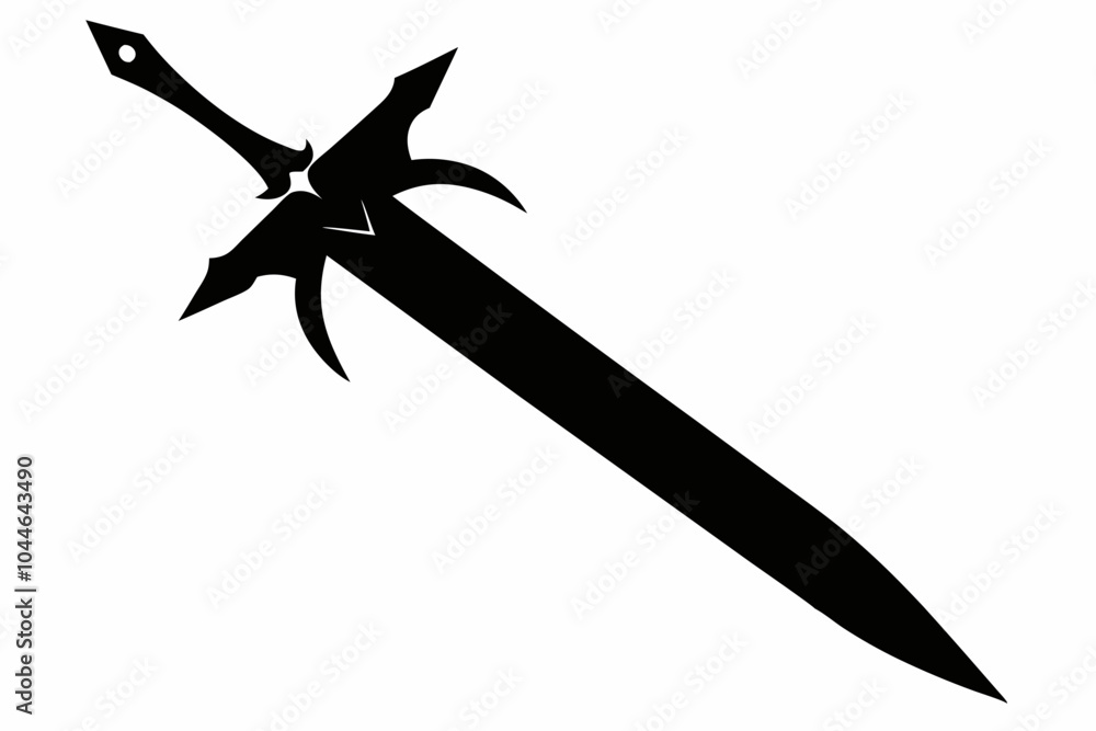Sword silhouette, Ancient sword icon, Sword icon vector Sword silhouette, Ancient sword icon, Sword icon vector