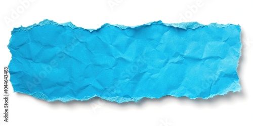 Symmetrical clear background azure torn paper isolation