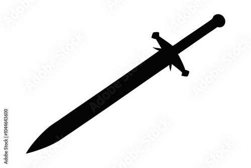 Ancient sword icon, sword silhouette, Sword icon vector
